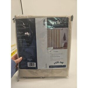 Style Selectio Waffle Weave Shower Curtain 70x72 Beige New